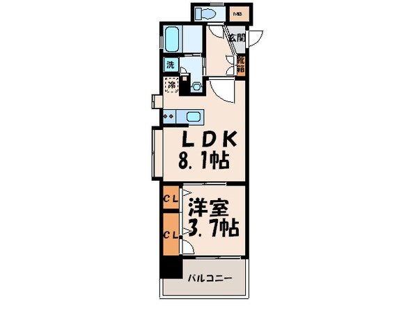 アクタス博多Ｖタワ－の物件間取画像